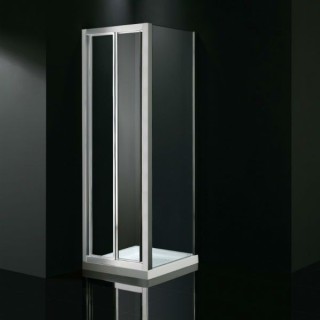 Paroi de douche pliante 1 porte + latéral en verre fixe AKORD