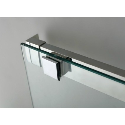 Paroi de douche d'angle 2VF+2PC INOX TEMPLE