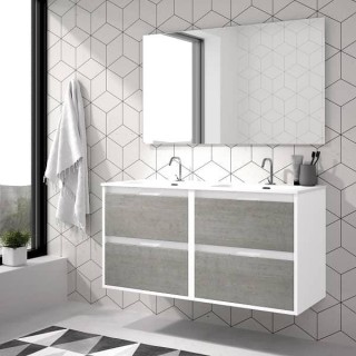 Meuble double vasque suspendu ZAO 4 tiroirs