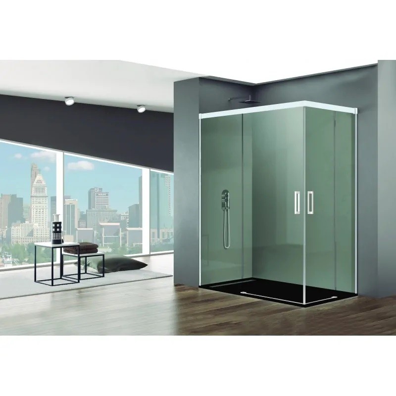 Paroi de douche d'angle BASIC BLANC