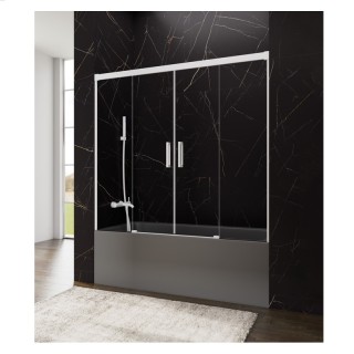 Paroi de baignoire 2VF + 2PC BASIC SPAZIO BLANC