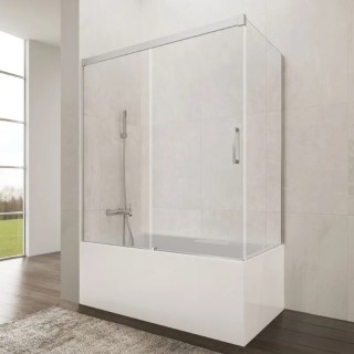 Paroi de baignoire VF + PC BASIC + vitre fixe latérale