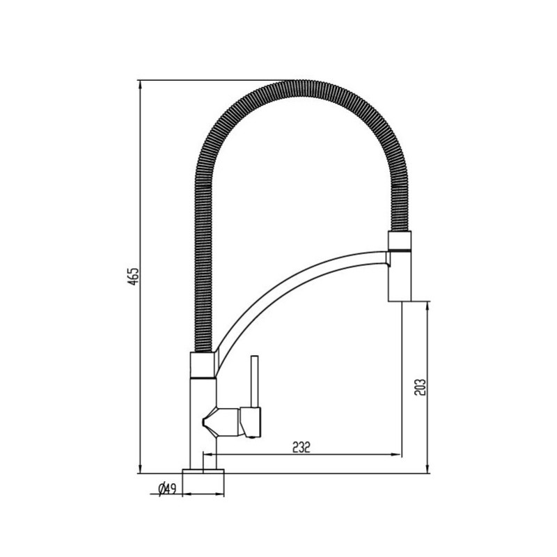 Robinet de cuisine extractible DESIGN chromé