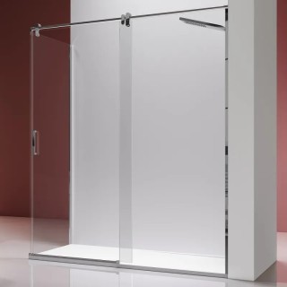 Paroi de douche VF + PC + fixe latéral en inox SLIM