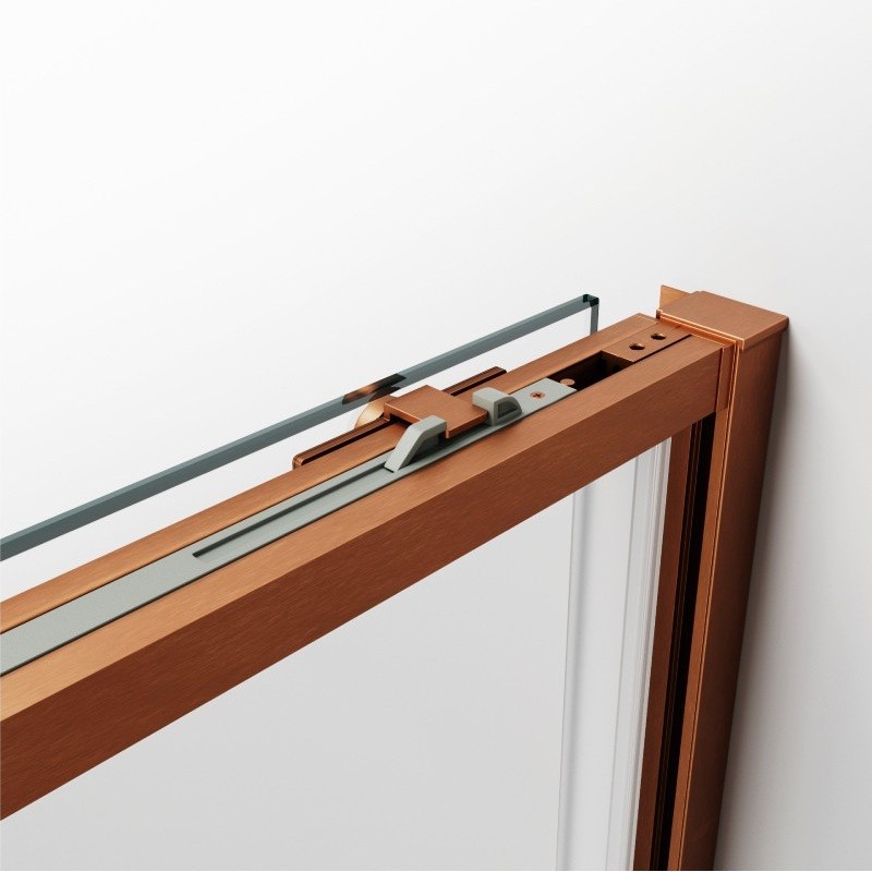 Paroi de douche VF + PC TWENTY CUIVRE BROSSÉ + latéral fixe