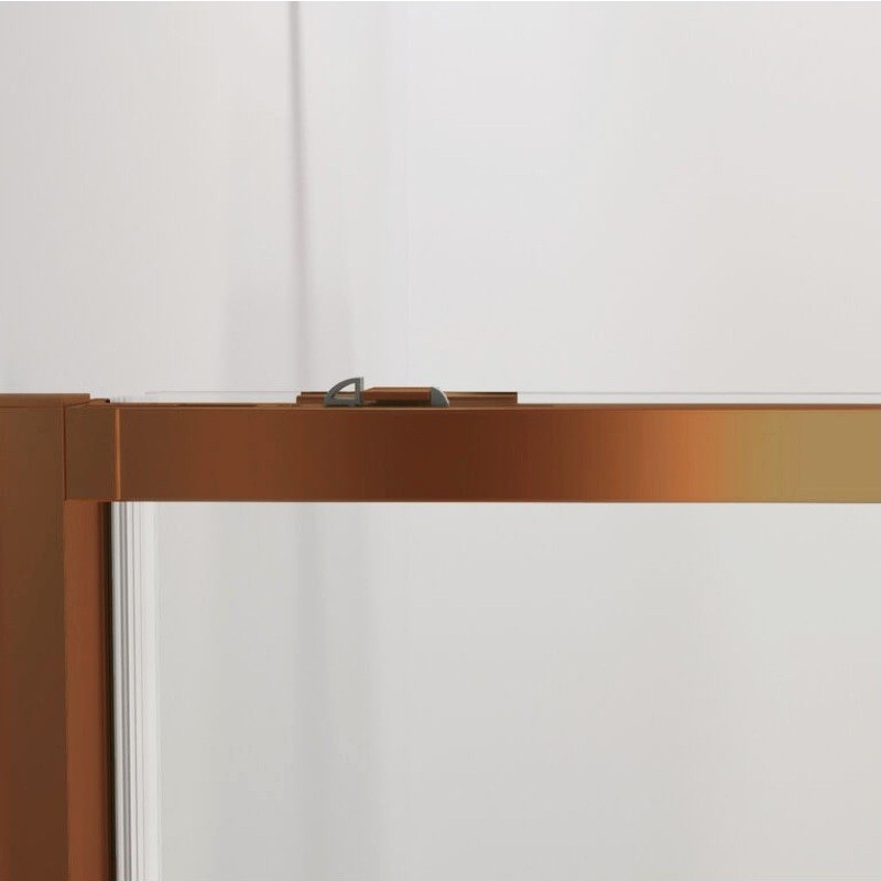 Paroi de douche VF + PC TWENTY CUIVRE BROSSÉ + latéral fixe