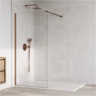 Paroi de douche fixe en acier inoxydable SCREEN CUIVRE BROSSÉ