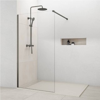 Paroi de douche fixe en acier inoxydable SCREEN TITANE