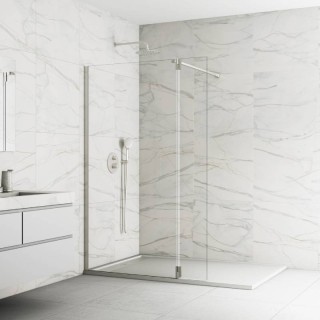 Paroi de douche VF + VP en acier inox SCREEN SWING NICKEL