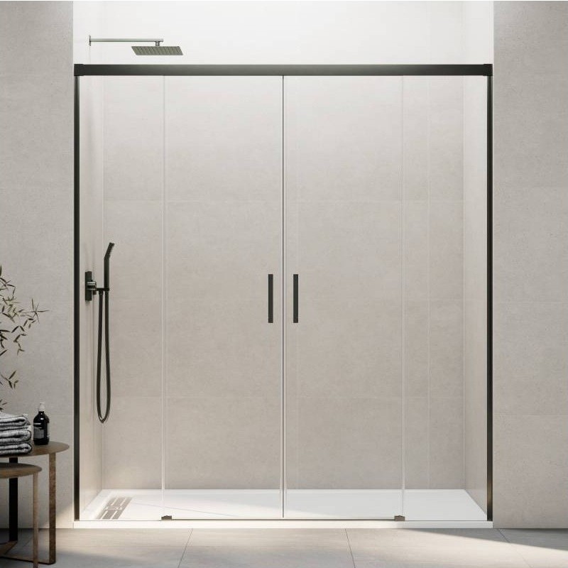 Paroi de douche 2 VF + 2 PC BASIC SPAZIO TITANE