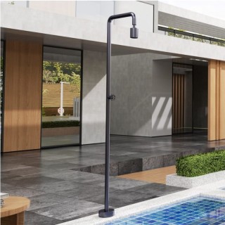 Douche extérieure en acier inox POOL gris cobalt