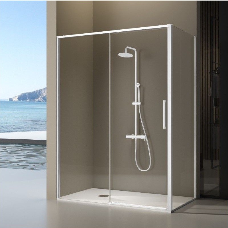 Paroi de douche VF + PC + fixe latéral DELTA BLANC
