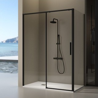 Paroi de douche VF + PC + fixe latéral DELTA NOIR