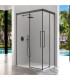 Paroi de douche d'angle 2 VF + 2 PC PAVÍA NOIR