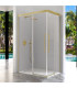 Paroi de douche d'angle 2 VF + 2 PC PAVÍA OR BROSSÉ